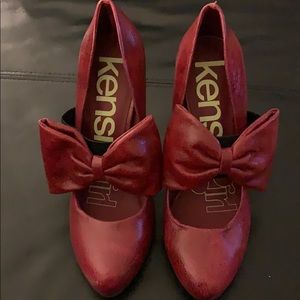 Red leather Kensie stilettos